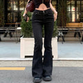 Pin Stripe Y2k Low Rise Boot Cut Jeans