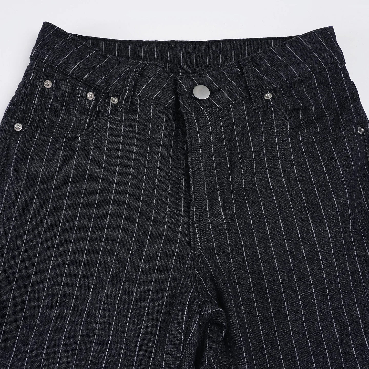 Pin Stripe Y2k Low Rise Boot Cut Jeans