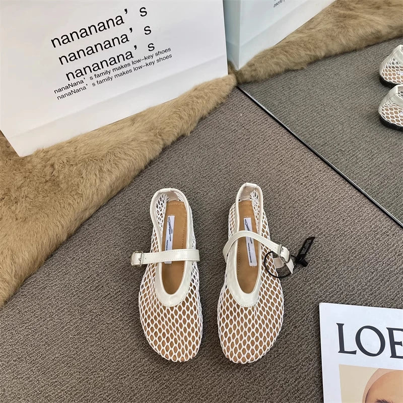 Mary Jane Mesh Flats