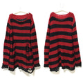 Unisex Distressed Striped Sweater