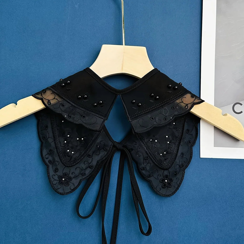 Embroidered Pearl Collar