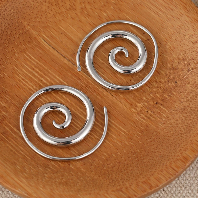 Vintage Silver Spiral Earrings