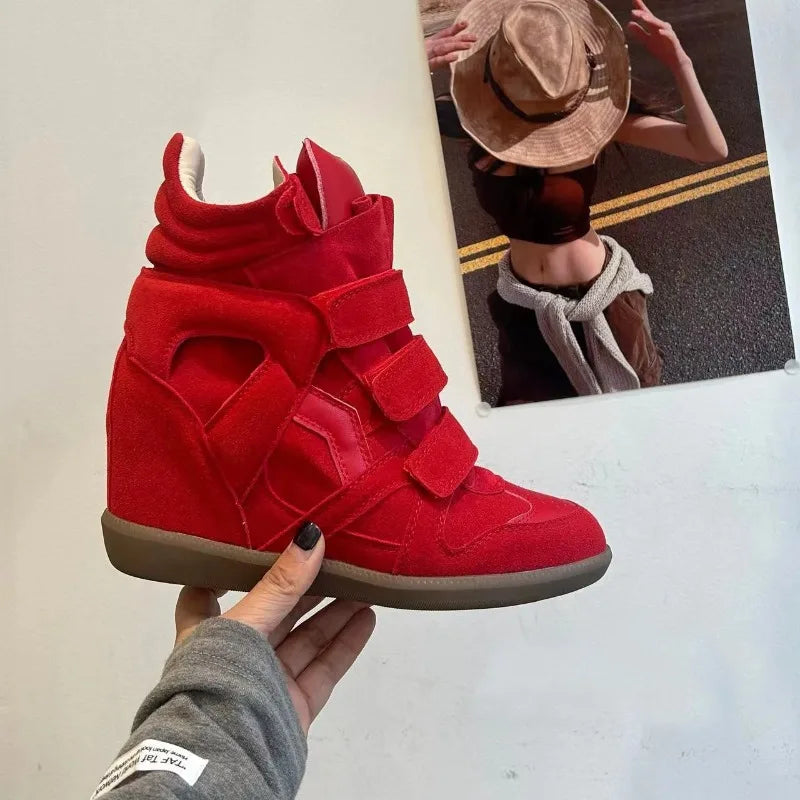 Genuine Leather Marant Wedge Heel Sneakers
