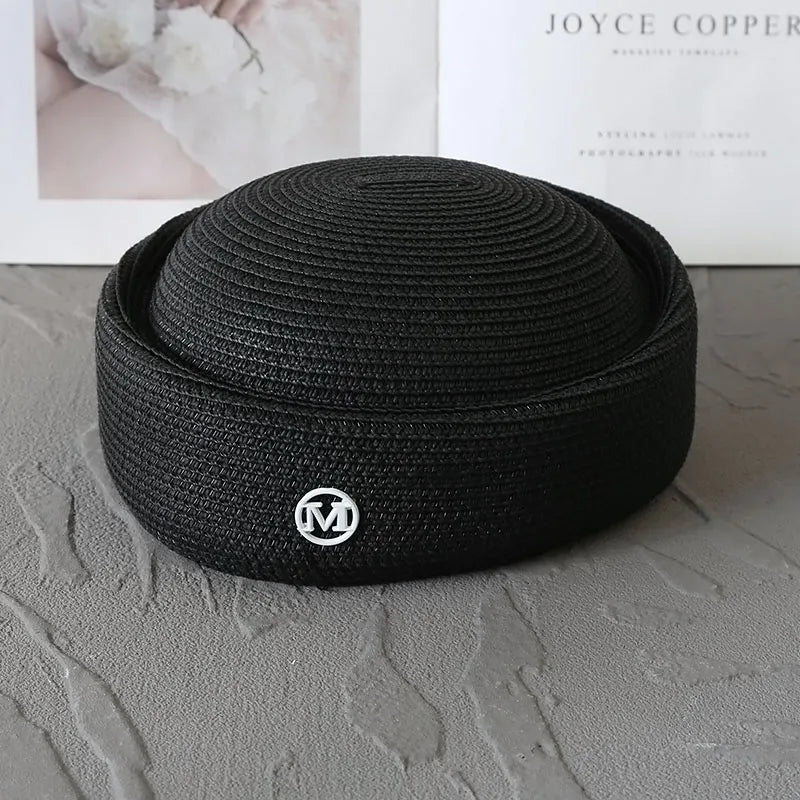 Straw Pillbox Hat