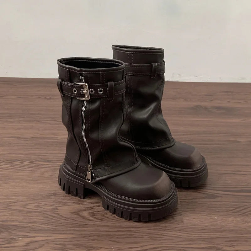 Womens Knight Biker Boots