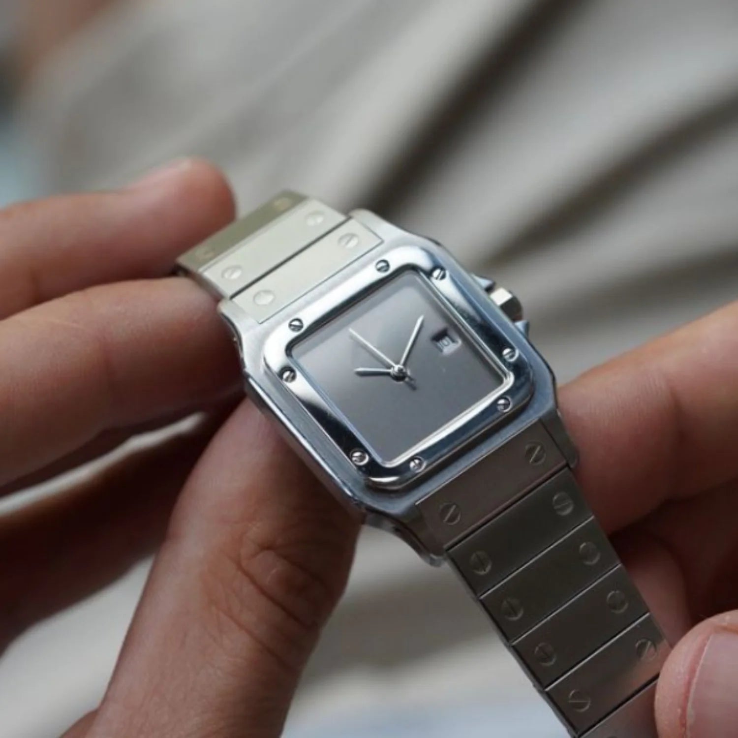 High Quality Stainless Steel Santos Watch