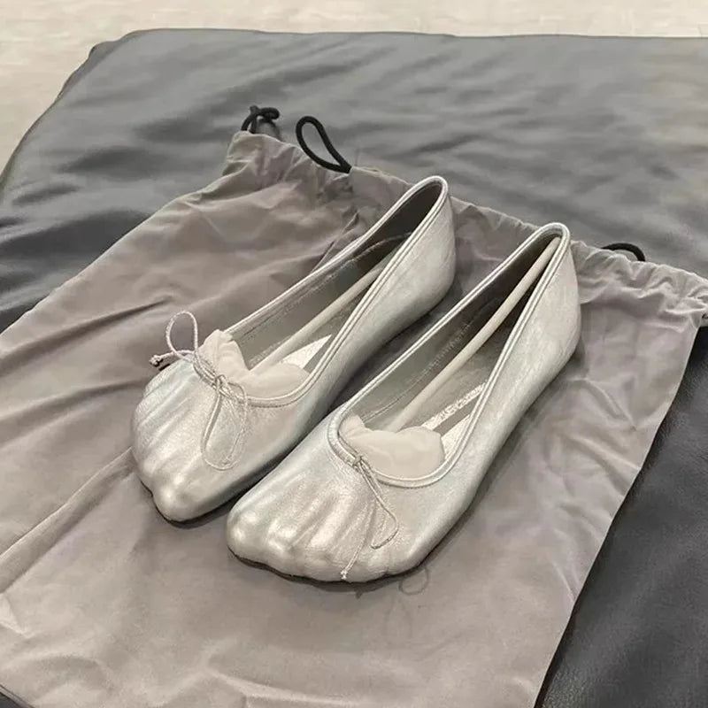 Luxury Flat Leather Ballet Shoes