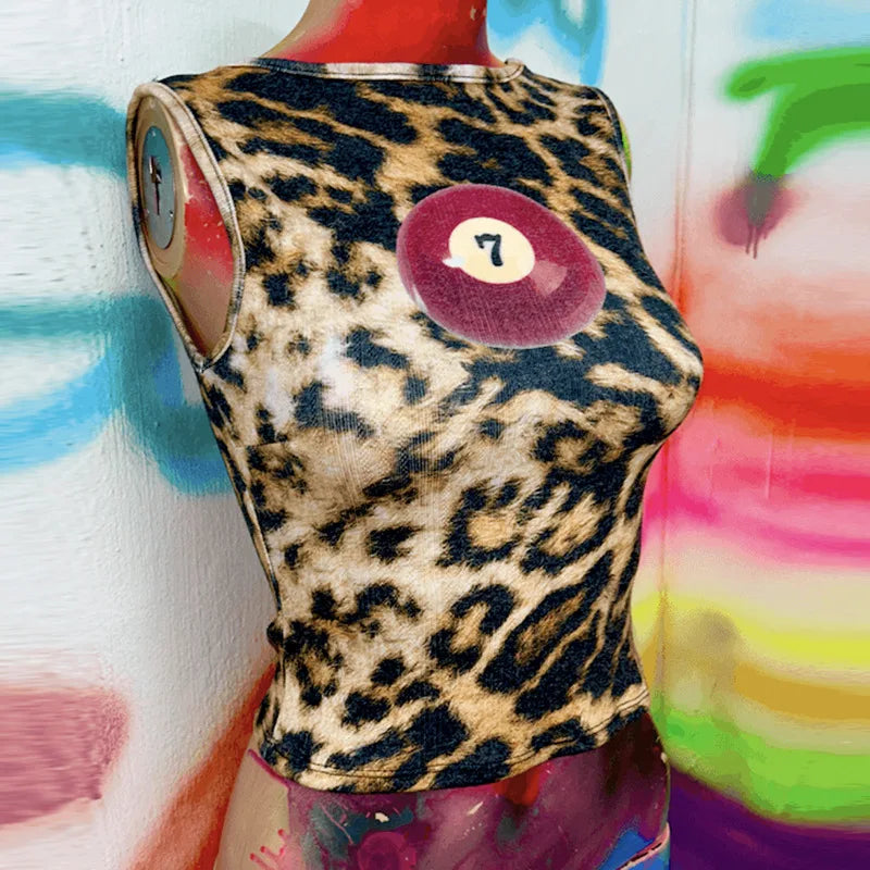 Leopard Print Billiards 7 Tank Top