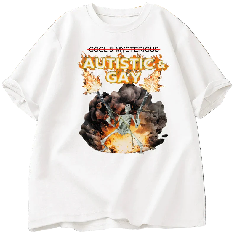 Autistic and Gay Skeleton Explosion Tee