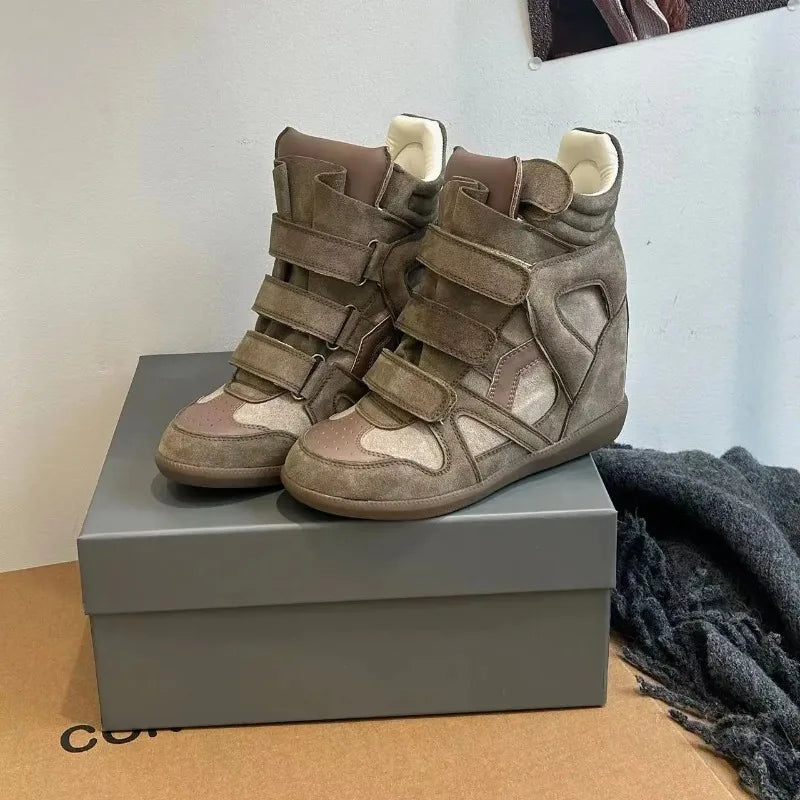 Genuine Leather Marant Wedge Heel Sneakers