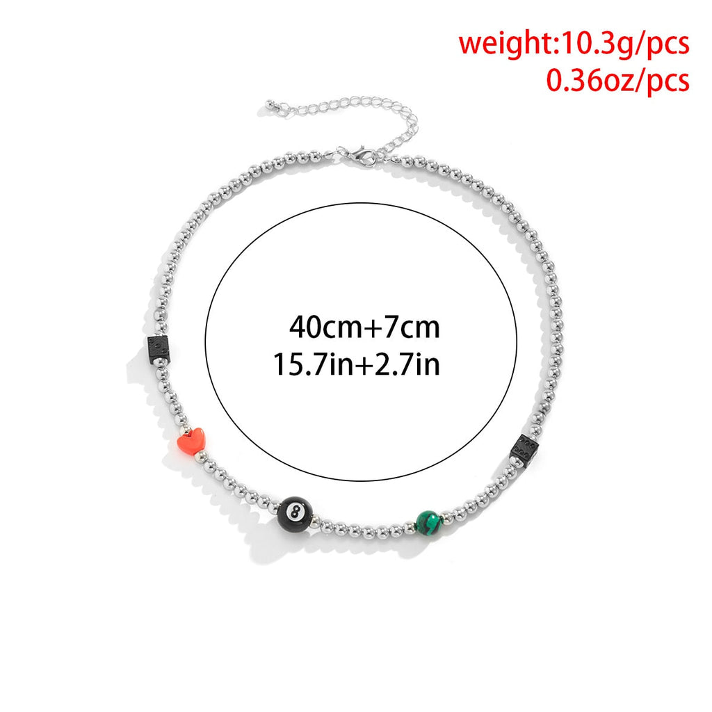 Eight Ball Dice Choker Necklace