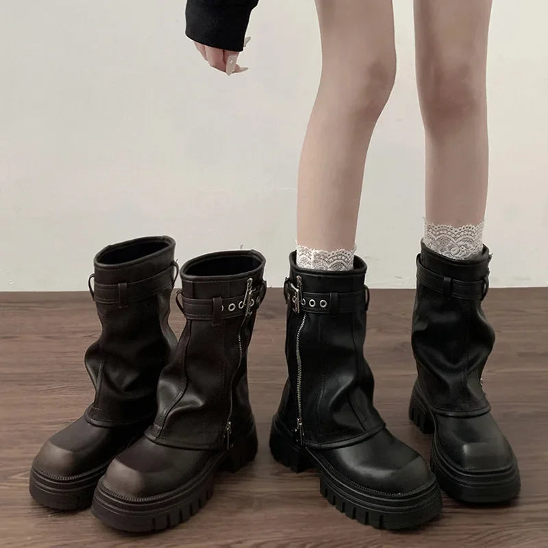 Womens Knight Biker Boots