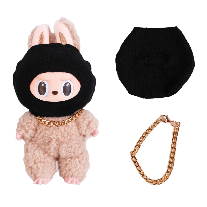 Labubu Clothes: Ski Mask and Chain