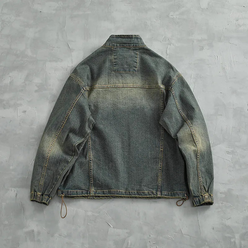 Japanese Stand Collar Long-sleeved Half-open Pullover