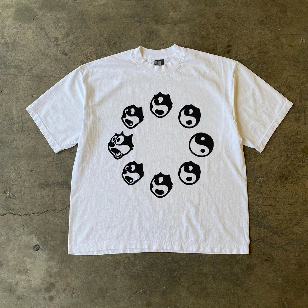 Heavyweight 260gsm Pure Cotton Ying Yang Felix Short Sleeve Tee