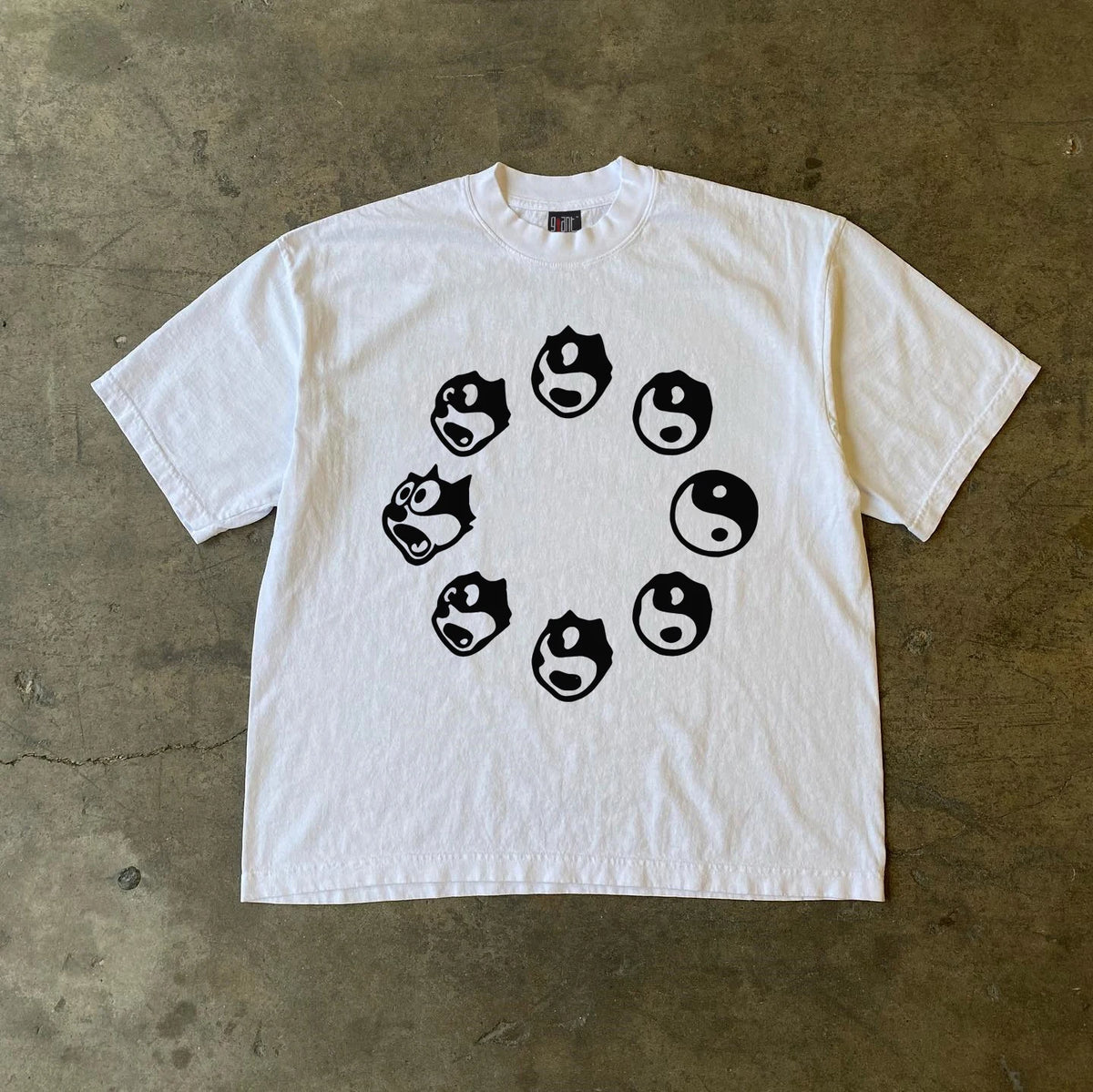 Heavyweight 260gsm Pure Cotton Ying Yang Felix Short Sleeve Tee