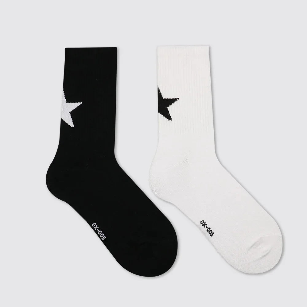 White Black Pentagram Socks