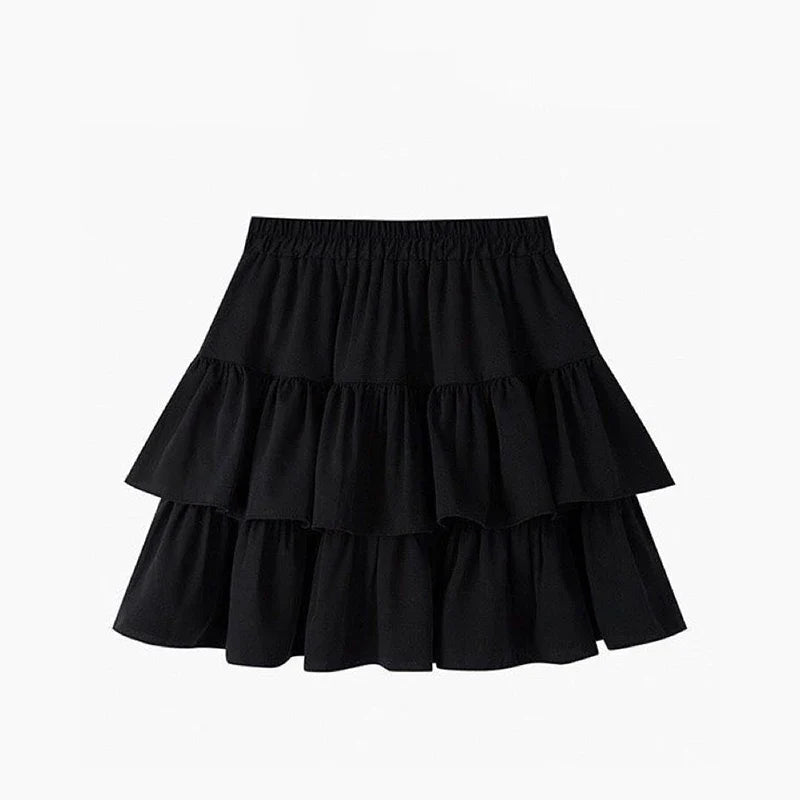 Double Pleated Ruffled Skirt