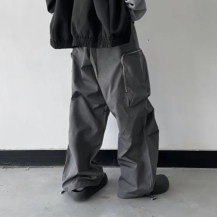 Zipper Multi Pocket Oversized Casual Trousers