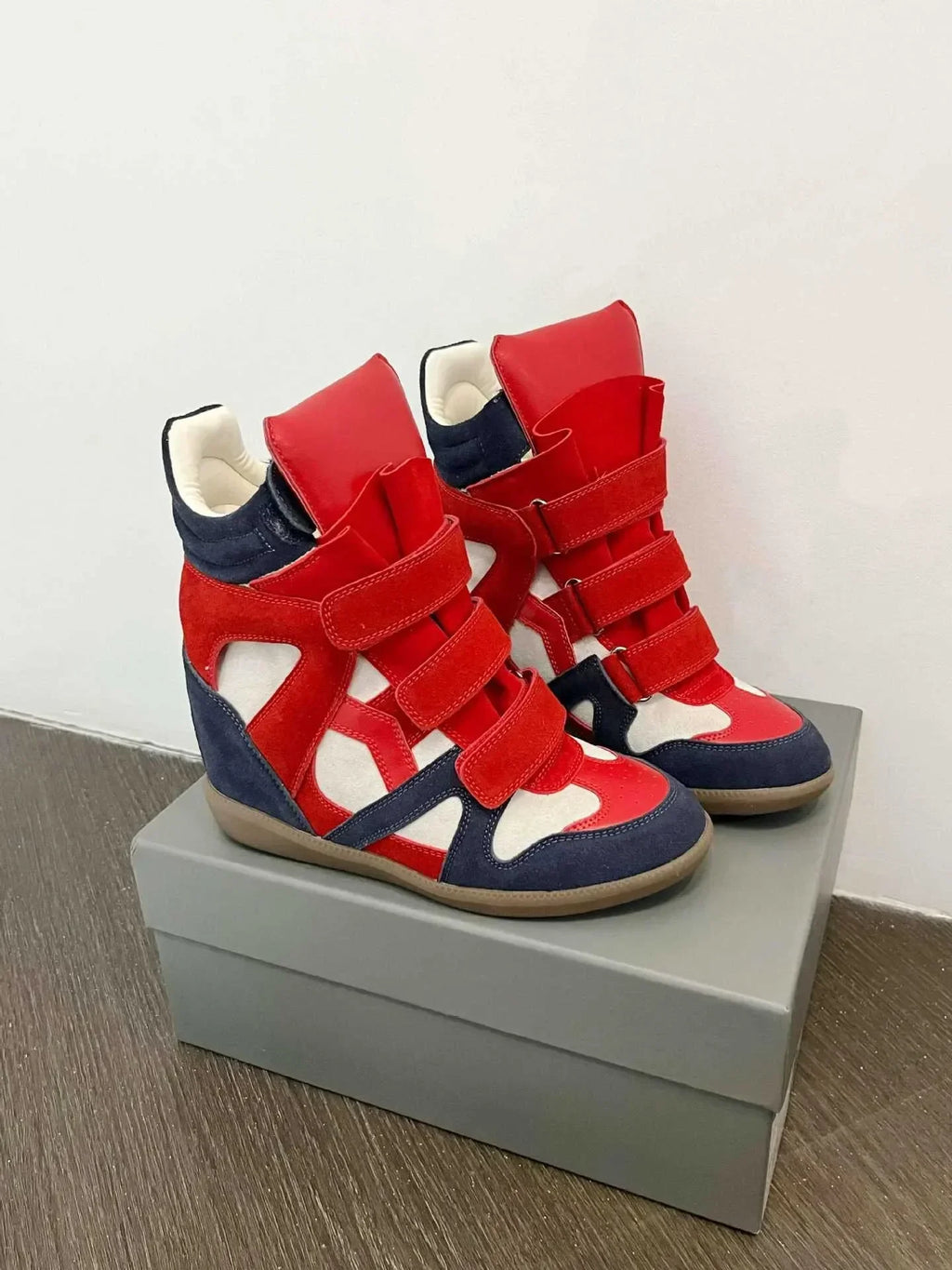 Genuine Leather Marant Wedge Heel Sneakers