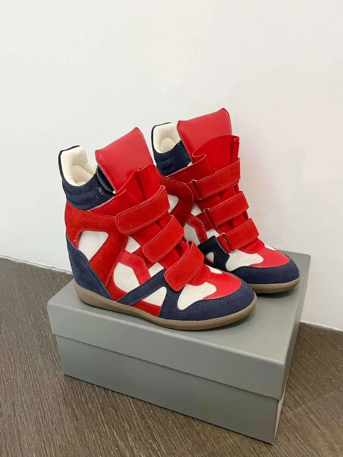 Genuine Leather Marant Wedge Heel Sneakers