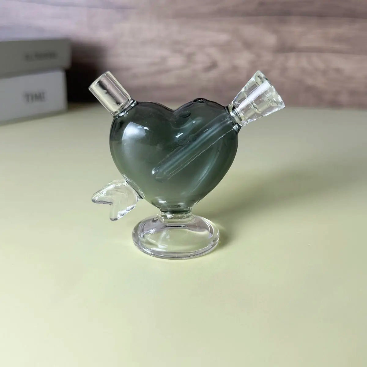 Glass Heart Bottle Cig Holder