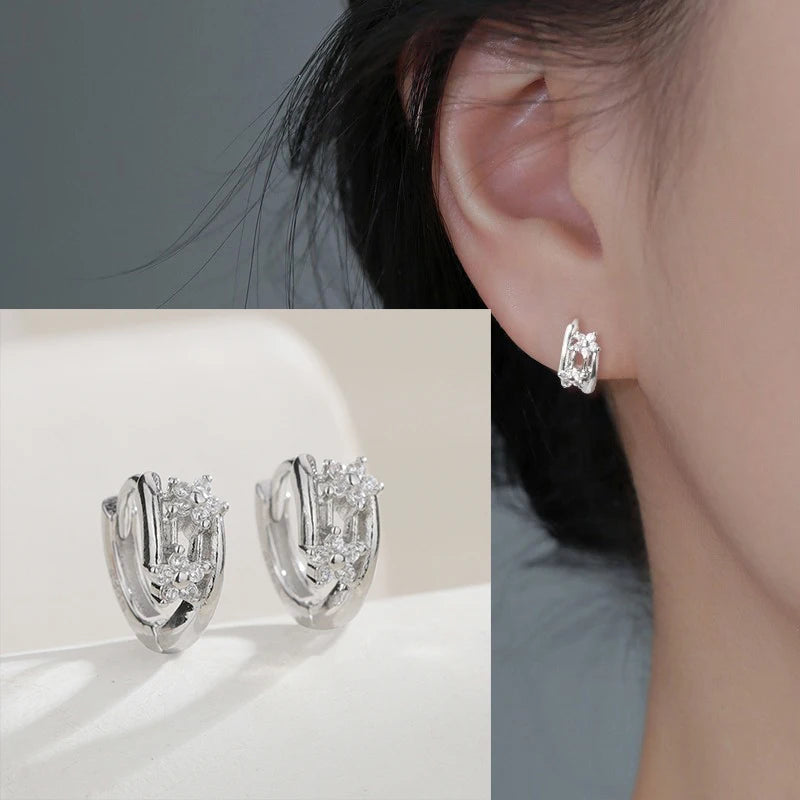 925 Sterling Silver Star Moon Earrings
