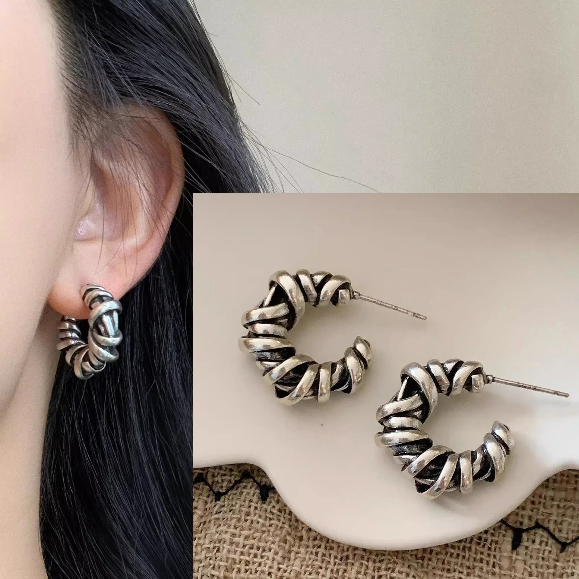 925 Sterling Silver Star Moon Earrings
