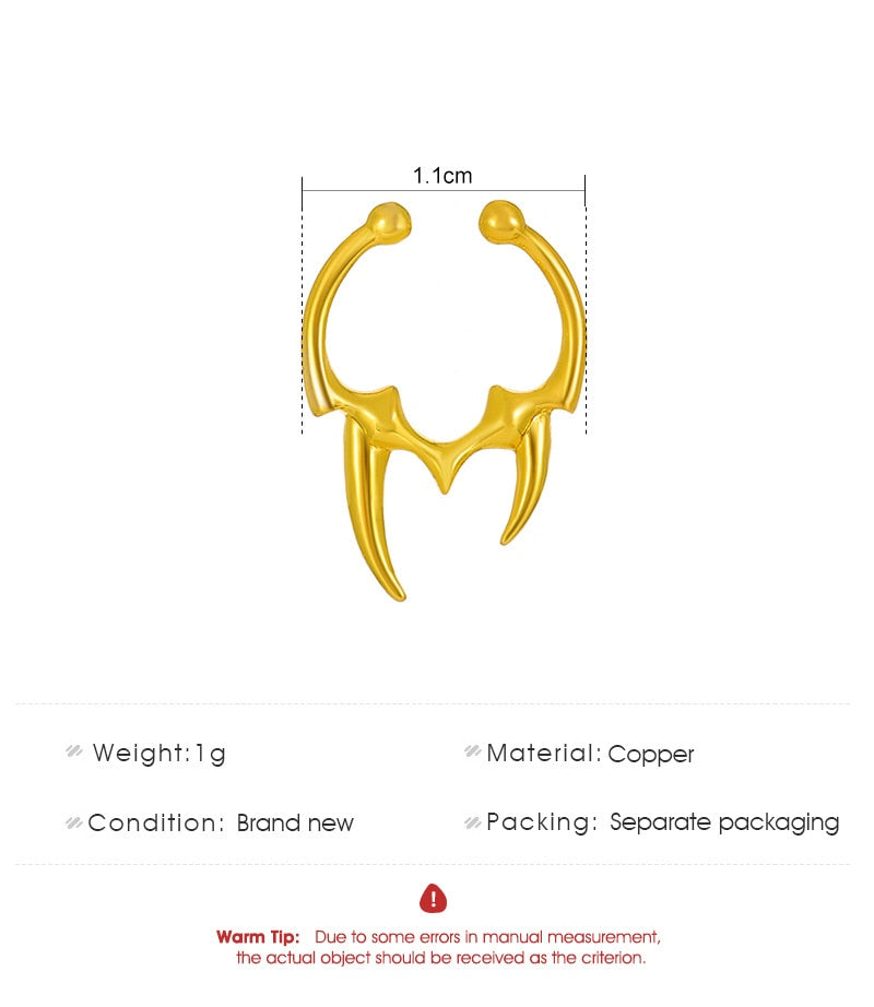 Thorn Faux Septum Ring
