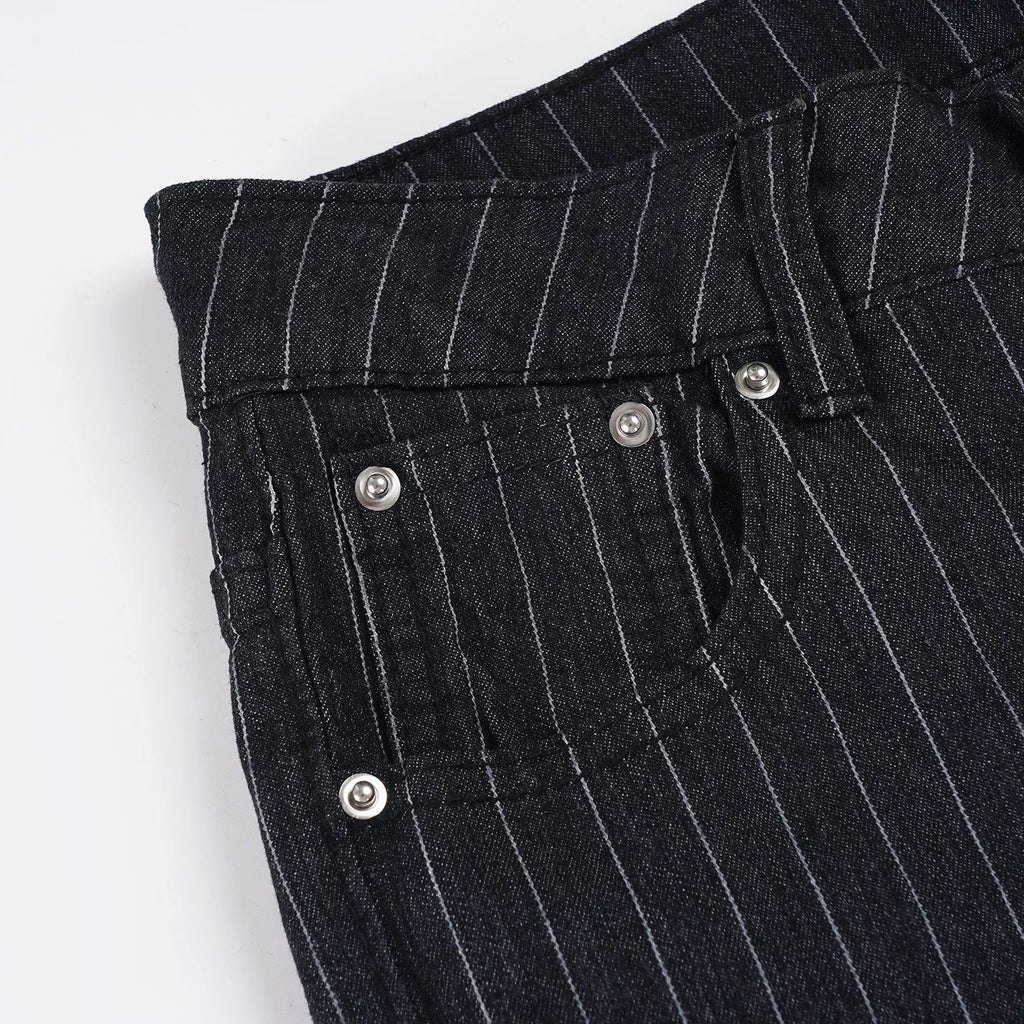 Pin Stripe Y2k Low Rise Boot Cut Jeans