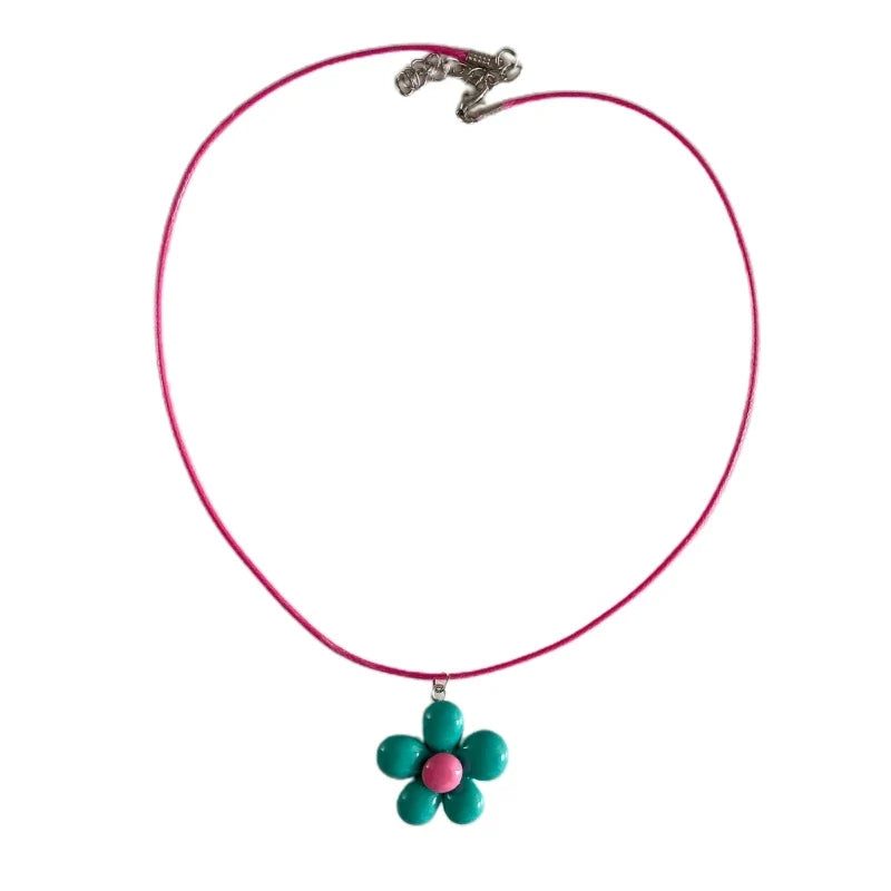Monochrome Flower Necklace