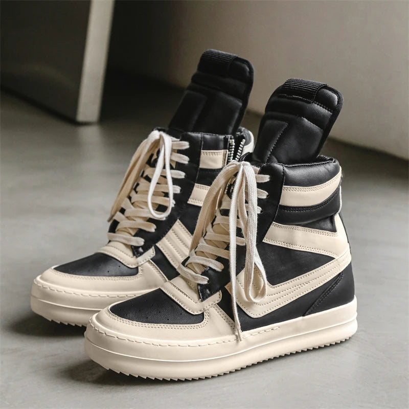 High-Top Leather Sneakers