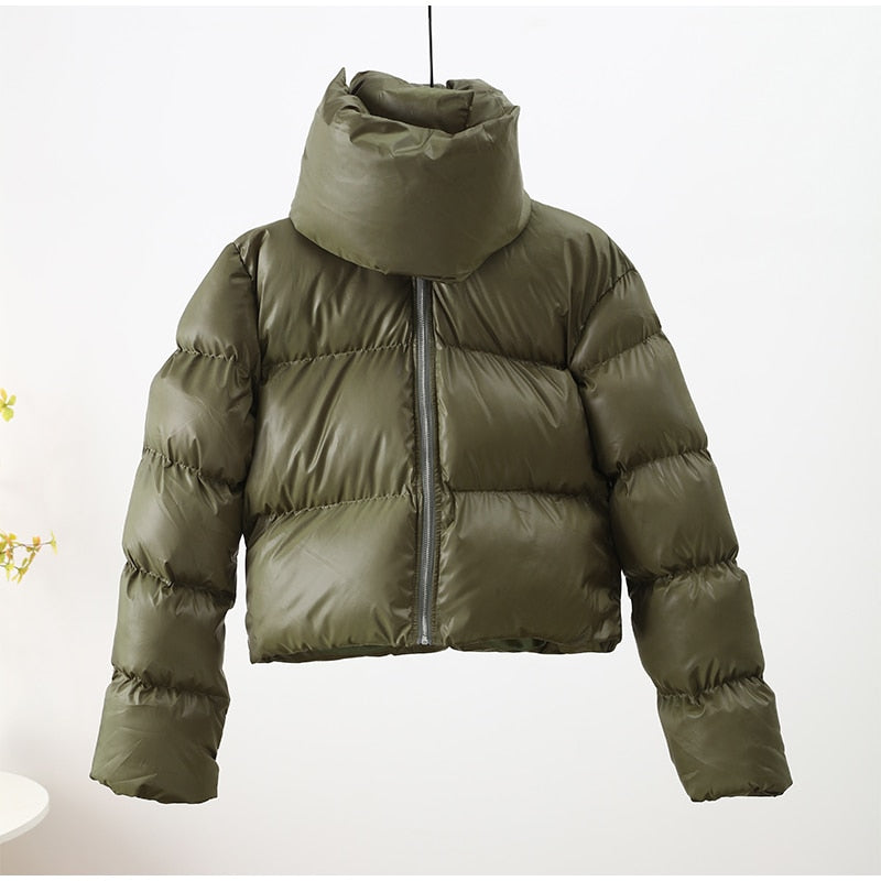 Turtleneck Down Jacket & Down Scarf