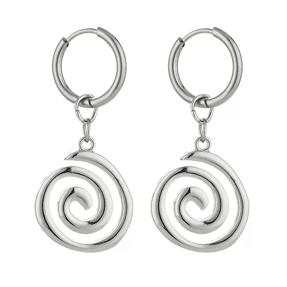 Stainless Steel Spiral Earrings