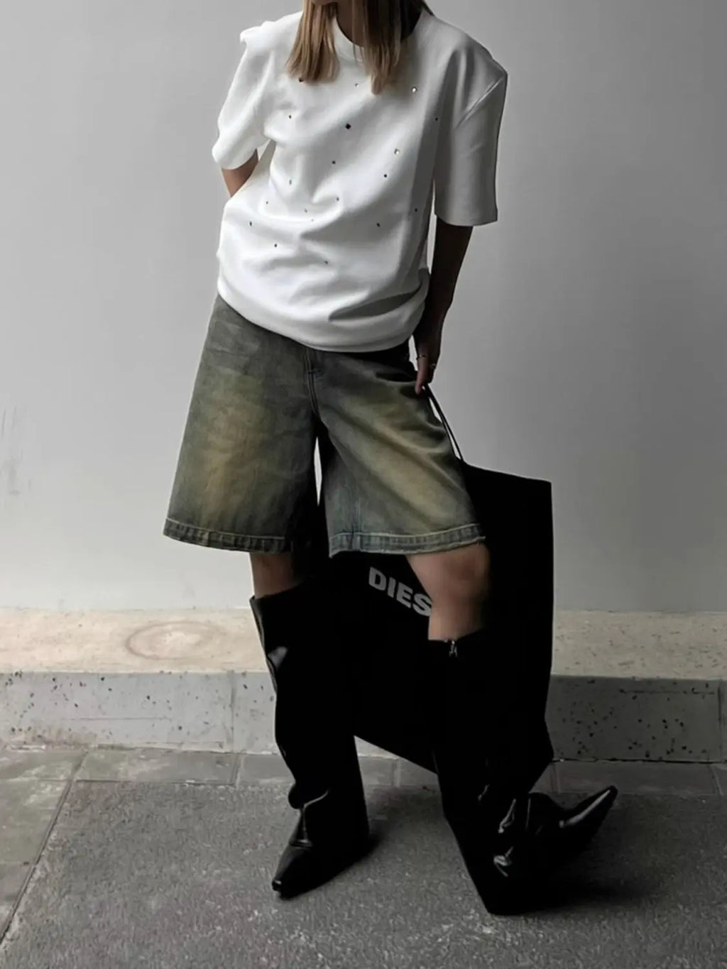Unisex Vintage Wash Denim Shorts
