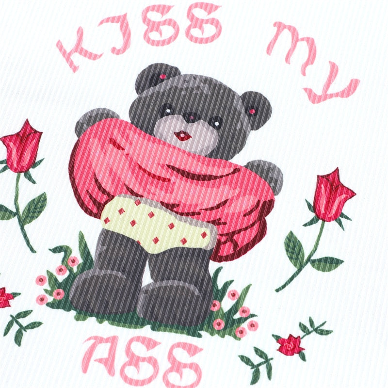 Kiss My Ass Lace Trim Top