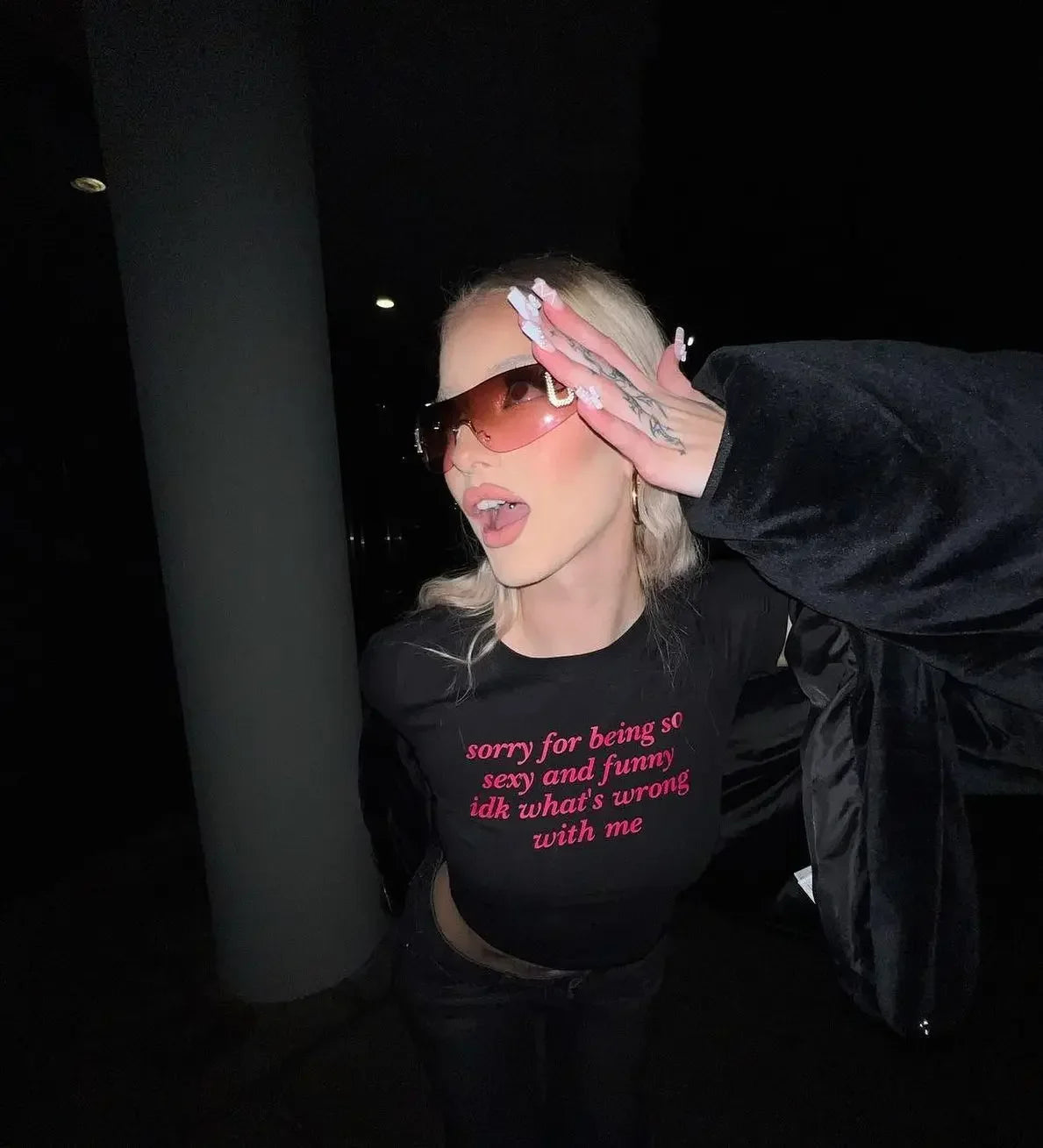 Sorry For Being So Sexy And Funny IDK What's Wrong With Me Crop Top
