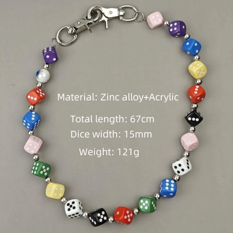 Multicolored Lucky Dice Chain