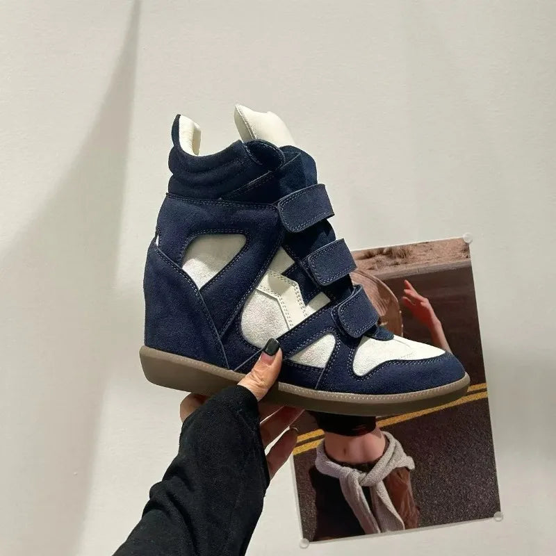 Genuine Leather Marant Wedge Heel Sneakers