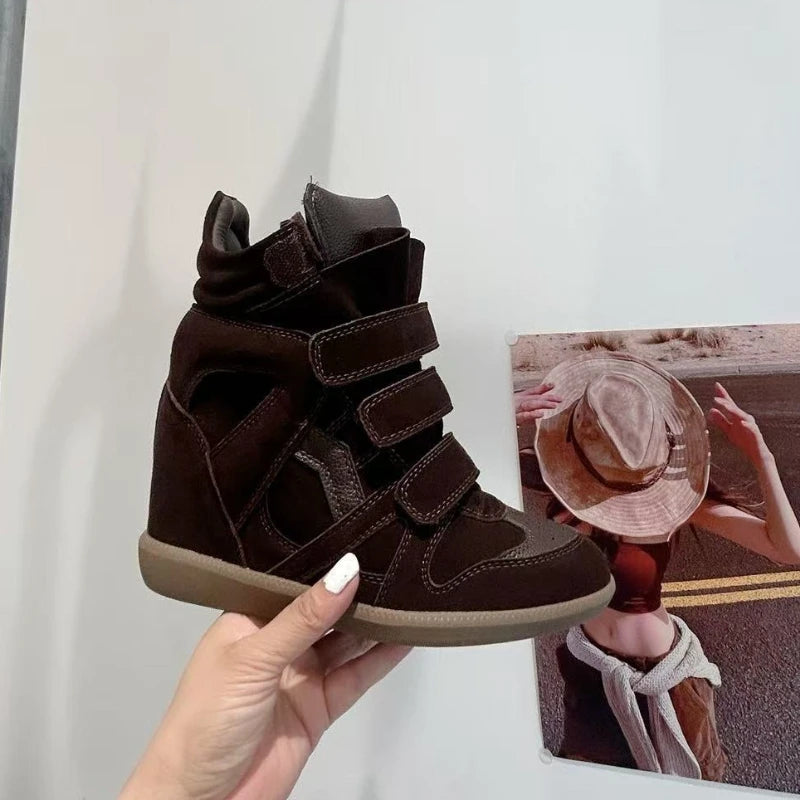 Genuine Leather Marant Wedge Heel Sneakers