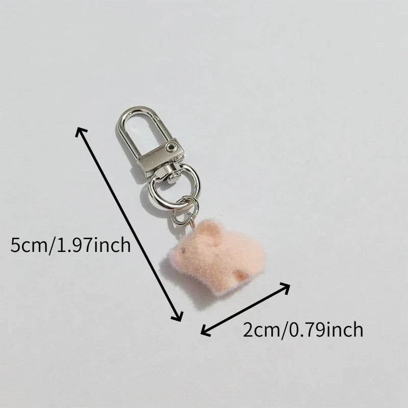 Fluffy Pig Keychain