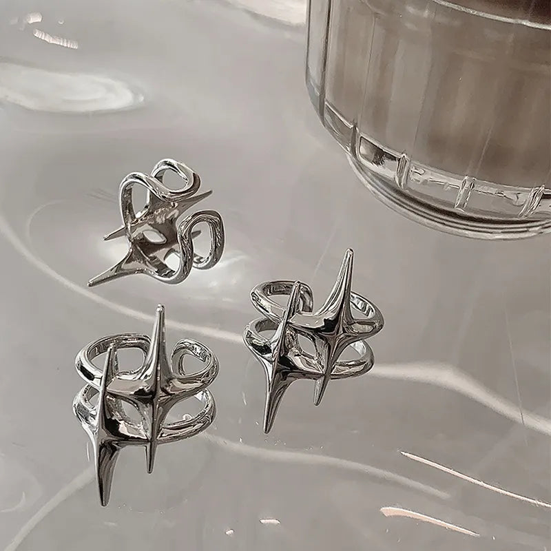 Liquid Stars Silver Ring