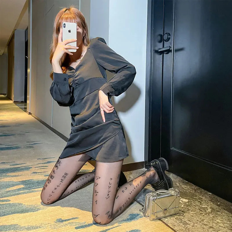 Ultra Thin Black Transparent Handgun Stockings