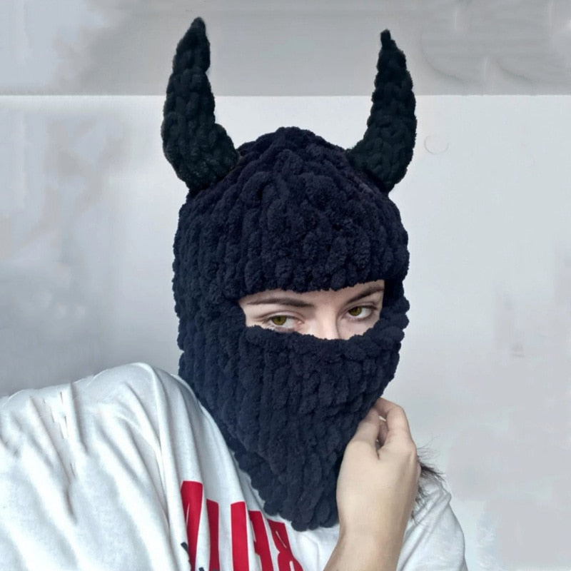 Knitted Devil Balaclava