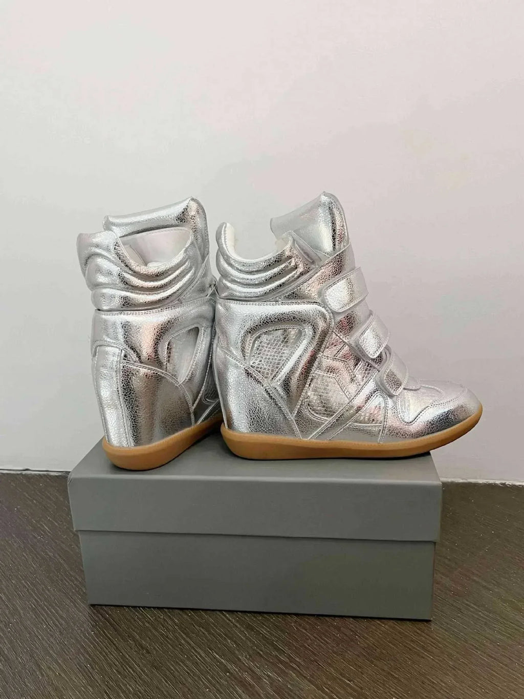Genuine Leather Marant Wedge Heel Sneakers