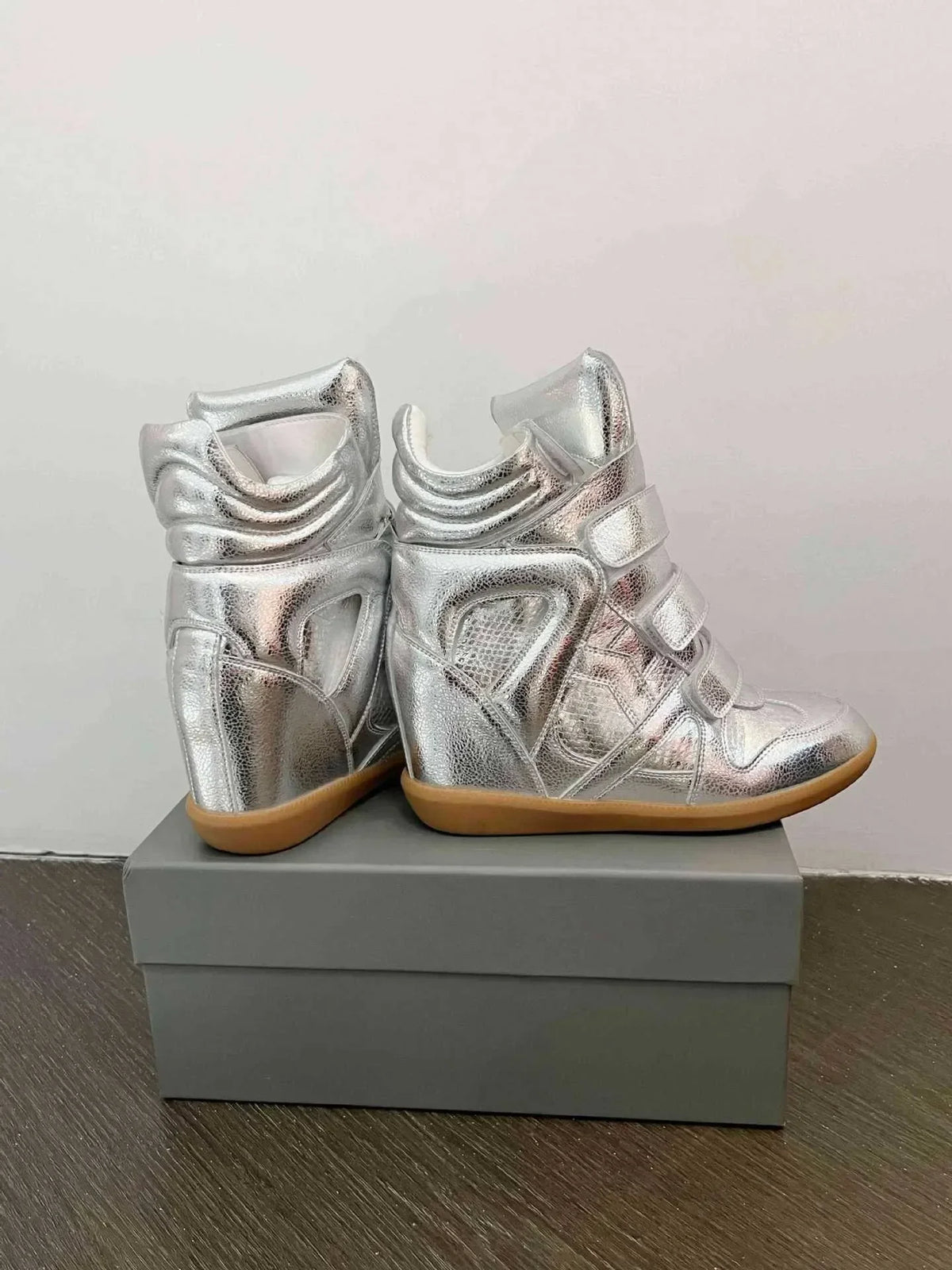 Genuine Leather Marant Wedge Heel Sneakers