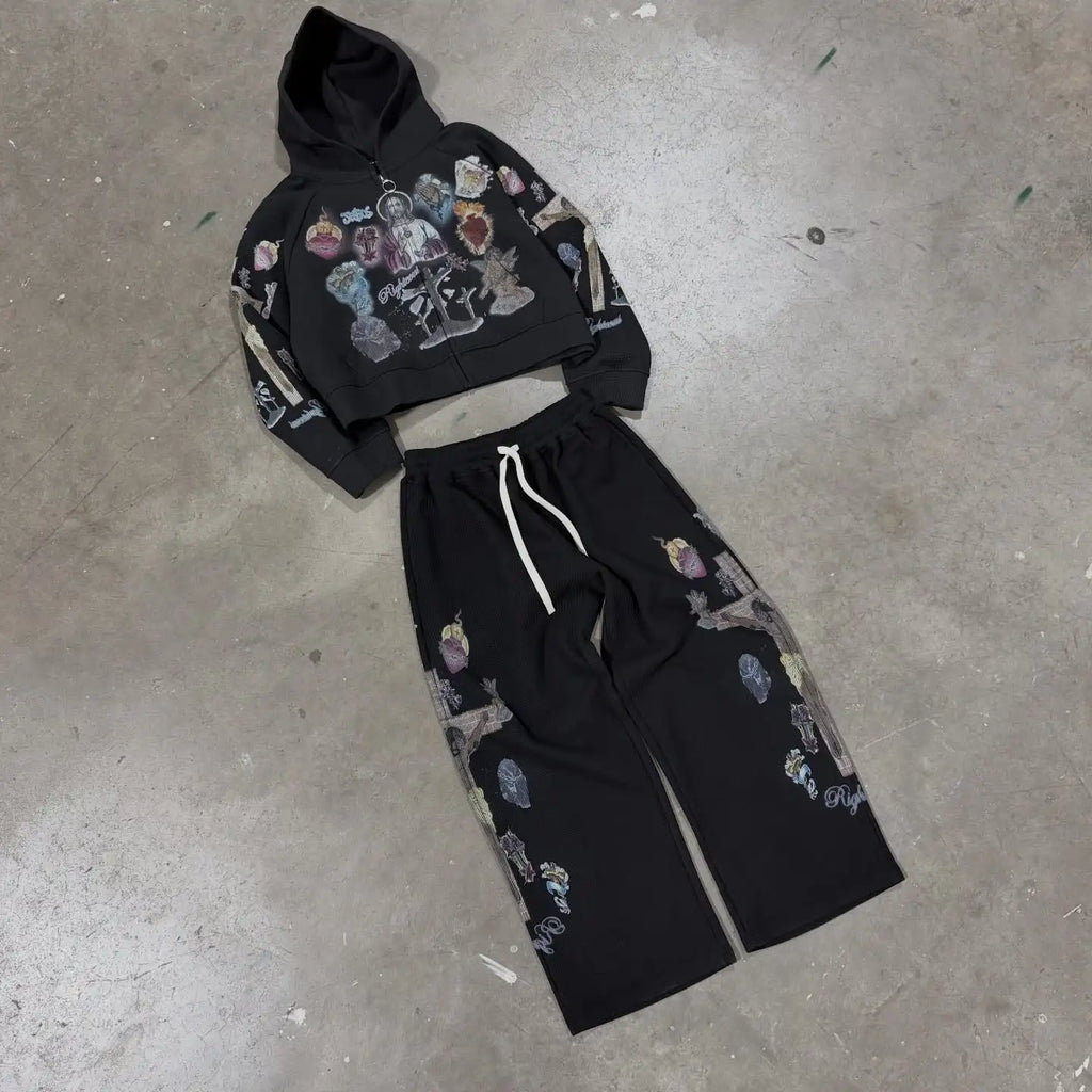 Jesus Black Zip Up Hoodie
