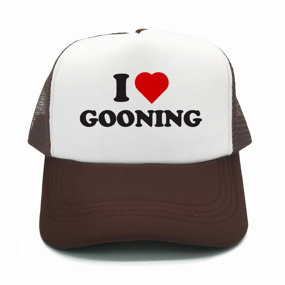I Love Gooning Baseball Caps