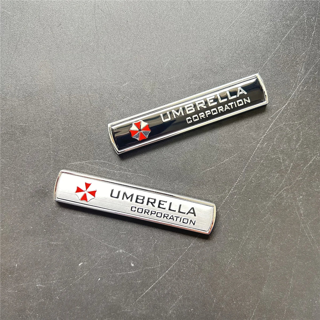 3D Aluminum alloy Umbrella corporation car sticker