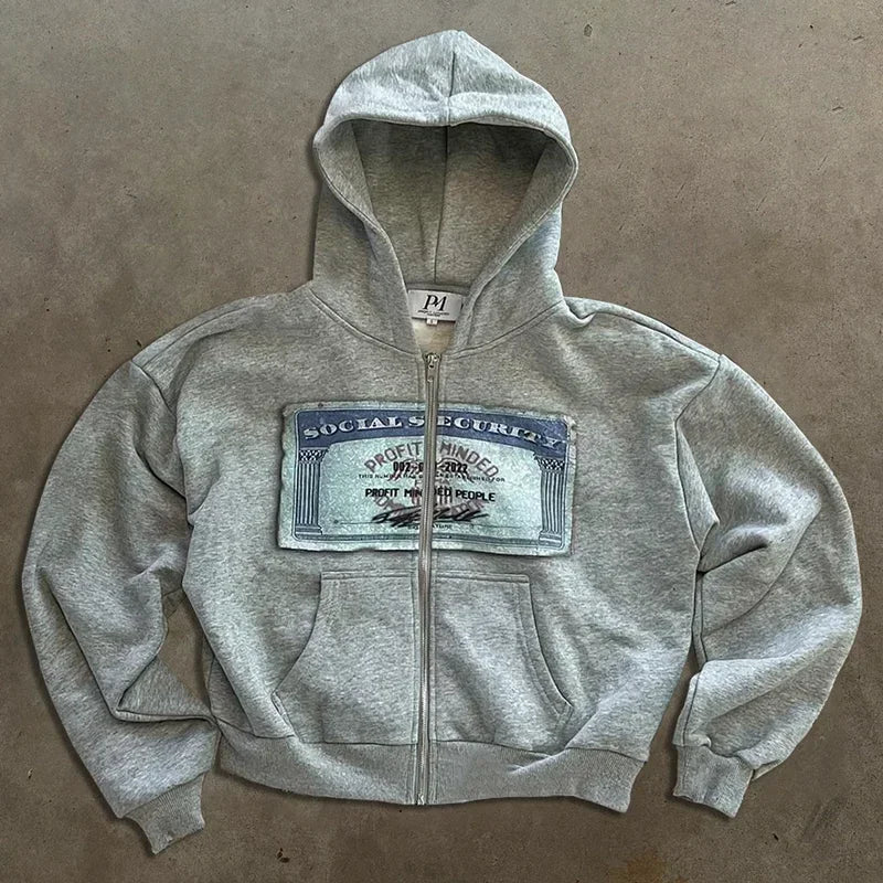 Social Security Zip Up Hoodie